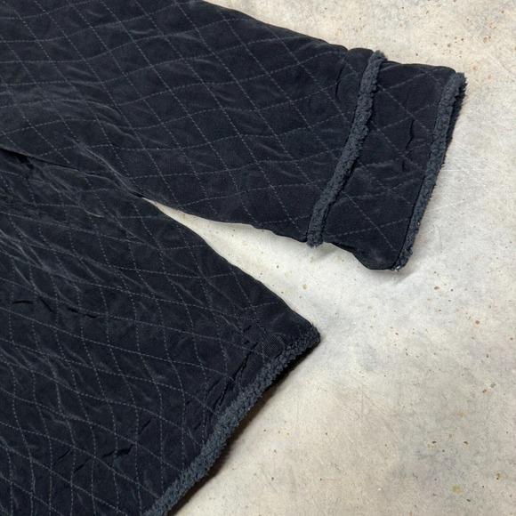 Chico’s Travelers Black Lined Full Zip Jacket XL Quilt Pattern Velvety - Picture 5 of 9